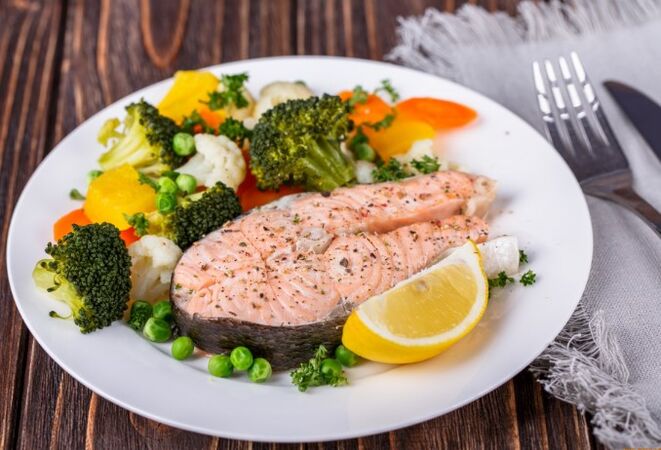 Vapor fish with vegetables