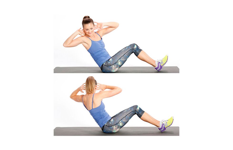 Lift your body with a twist against excess weight on the sides